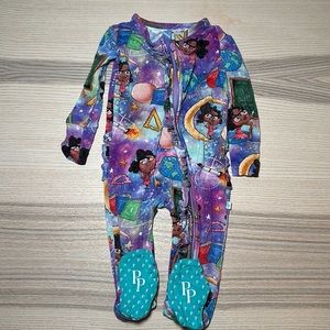 POSH PEANUT— KATHERINE JOHNSON FOOTIE RUFFLED ZIPPERED ONE PIECE